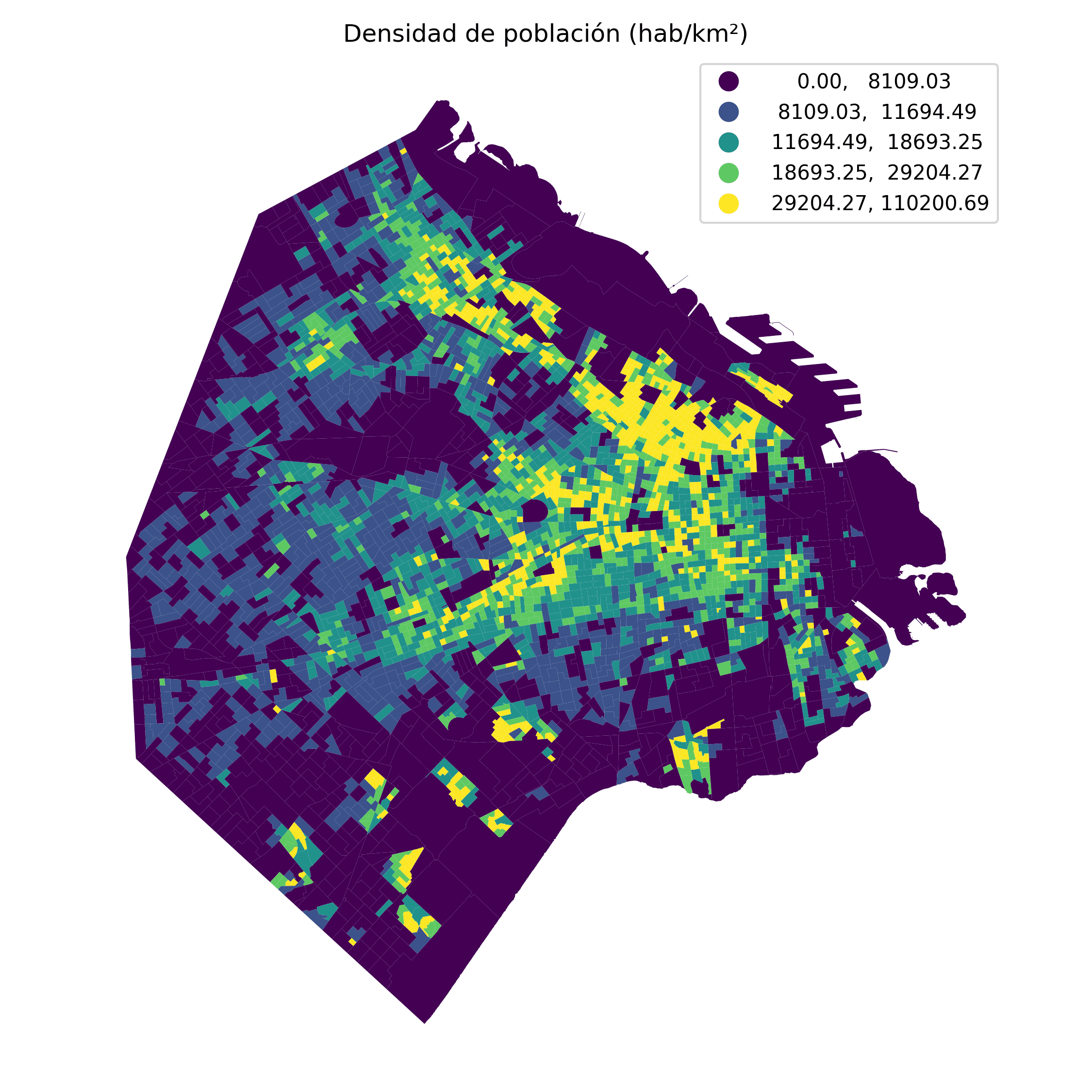 Coropleta de densidad habitacional